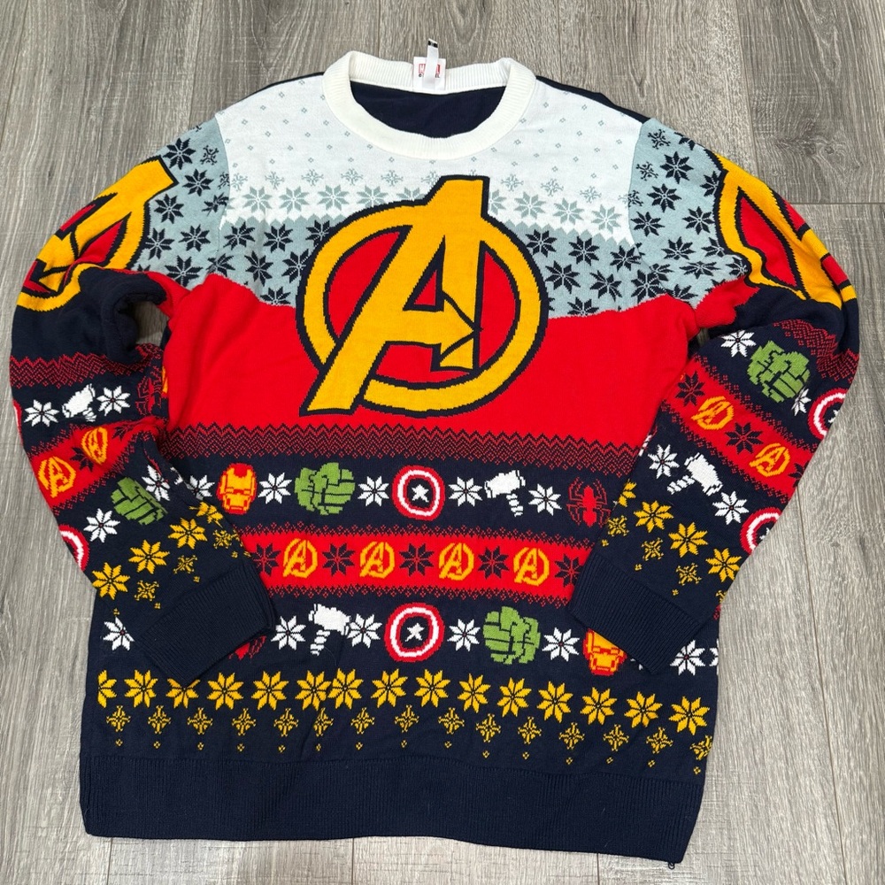 Marvel Avengers ugly Christmas Sweater unisex xl - Red, Yellow, Blue
